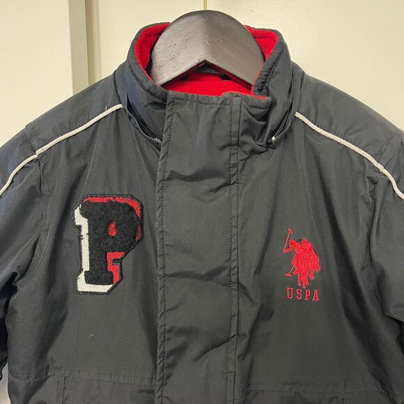 U.S. Polo Assn. Kid Boy Black Winter Coat Puffer Outerwear Jacket Size 5/6 - Picture 6 of 11